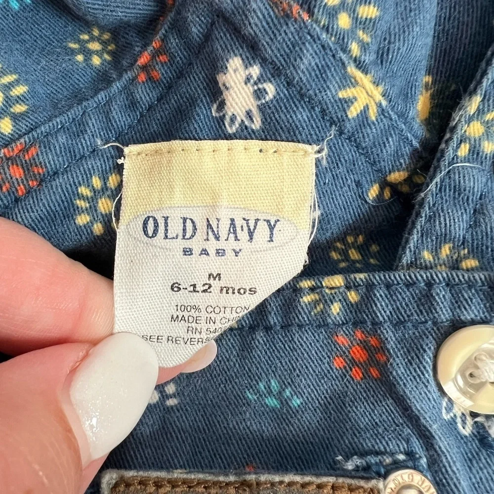 Old Navy Baby Skirtall Floral AOP Leather Patches 6-12M Baby Girls - Picture 5 of 5